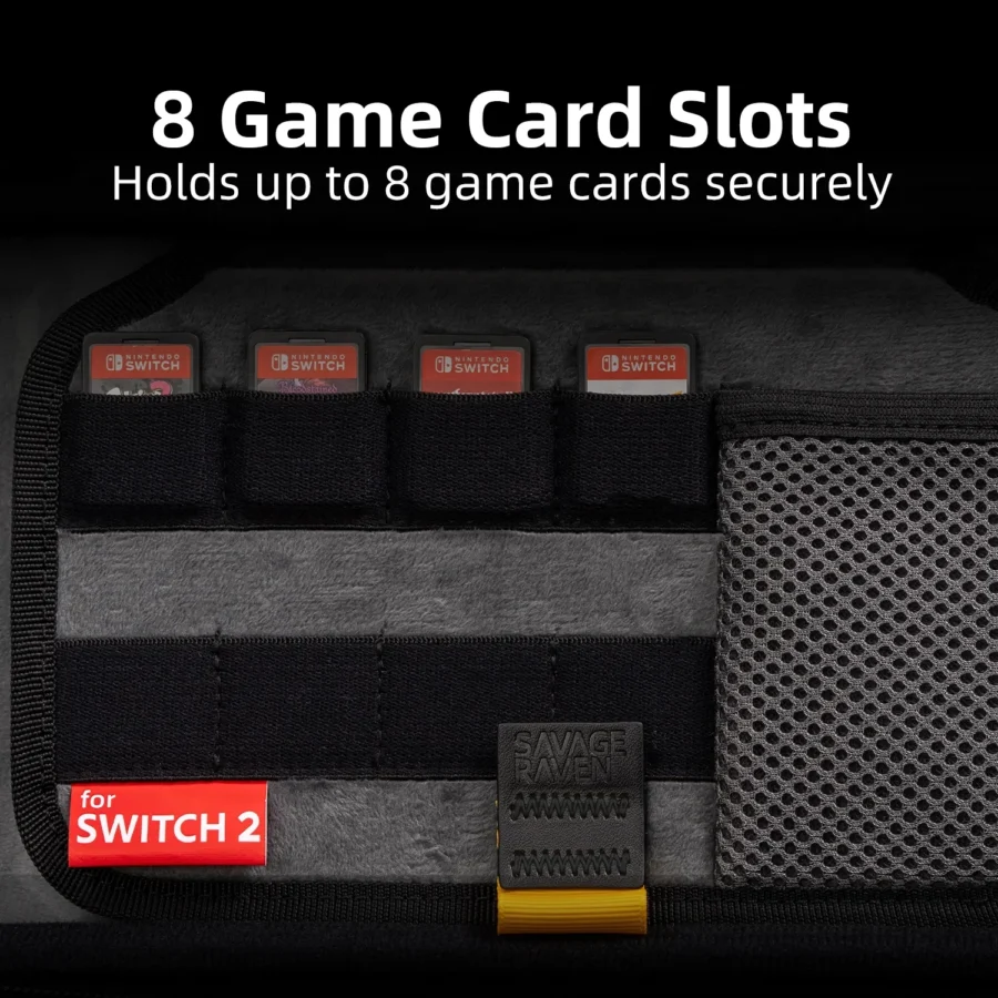 Savage Raven by Skull & Co. EDC Case Carrying Pouch Portable Hard Shell Storage Bag for Nintendo Switch 2 - Image 3