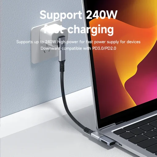 Hagibis 240W USB-C to C Adapter 40Gbps 8K 60Hz 90 Degree Converter for Thunderbolt 4/3 MacBook iPhone 17 Pro Tablet - Image 3
