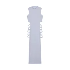Alternative view of Bodycon Dress with Criss Cross Cut Out and Sleeveless Mock Neck Design for Women