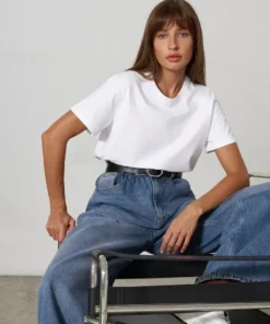 Bornladies Summer 100% Cotton Women's T-shirt Bottoming Basic Fashionable Solid Lady Short Sleeve Loose Tops Shirts 230g/㎡ Tops