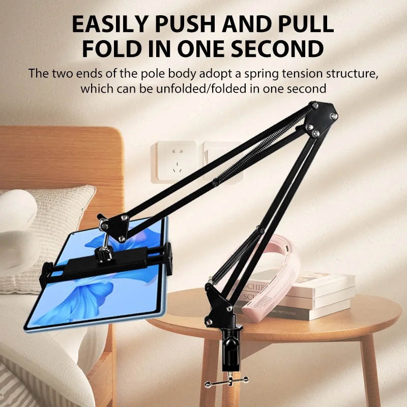 Adjustable Rotatable Tablet and Phone Stand with Metal Arm for 4 to 11 Inch Devices - Image 3