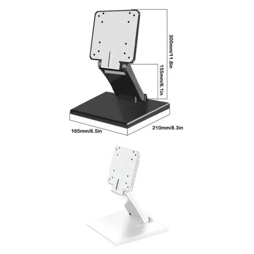 Alternative view of Monitor Stand Bracket 75mm Desktop Foldable PC LCD Mount Holder Upright Hanger Computer Support for 17-24 Inch Black