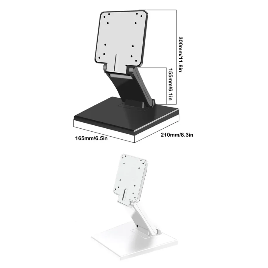 Monitor Stand Bracket 75mm Desktop Foldable PC LCD Mount Holder Upright Hanger Computer Support for 17-24 Inch Black - Image 2