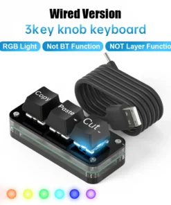Alternative view of Macropad Macro Programming Keyboard RGB Mini Hot Swap Gaming Custom Knob Keypads Red Switch 3 Keys Knob For Photoshop Multimedia