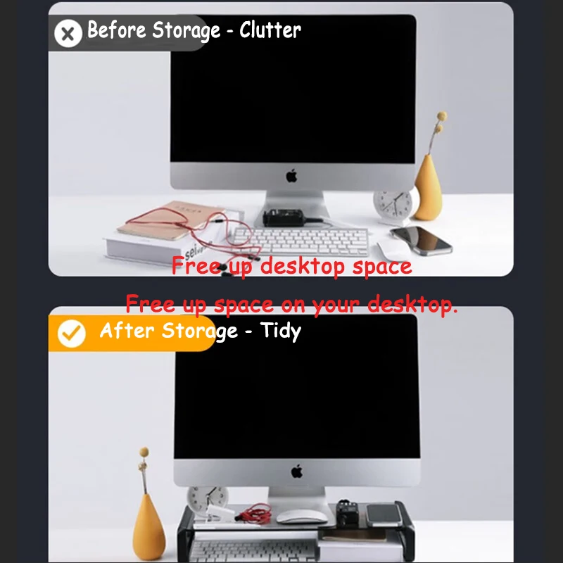 BEISHI Computer Monitor Desk Stand Reducing Neck Strain With Usb Hub Extender Heightened Frame Rack Desktop Screen Storage Base - Image 4