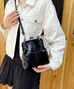 Alternative view of Vintage Style Women Handbag Brown Versatile Designer Shoulder Bag PU Leather Ladys Shell Purses Crossbody Bags