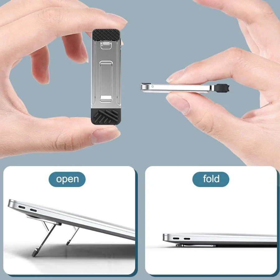 Xnyocn Mini Aluminum Laptop Stand with 3 Height Adjustments for MacBook and Notebooks - Image 5