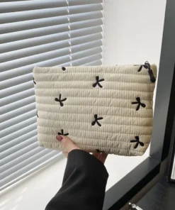 Cute Embroidered Makeup Bag - Large Capacity Cosmetic Storage with Zipper