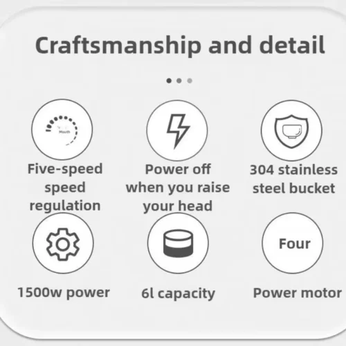 Alternative view of Chef 1500W Multifunctional Stand Mixer - Electric Dough Blender for Home Use - 220V