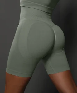 High-Waist Seamless Yoga Shorts for Women - Push Up Fitness and Cycling Gym Shorts