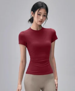 Women's Outdoor Sports Shirt Yoga Wear Fitness T-Shirt Quick Dry Running T-Shirt Workout Top Female Sportswear Exercise Clothing