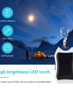 Alternative view of Solar Power Bank Keychain Charger 950mAh with LED Light