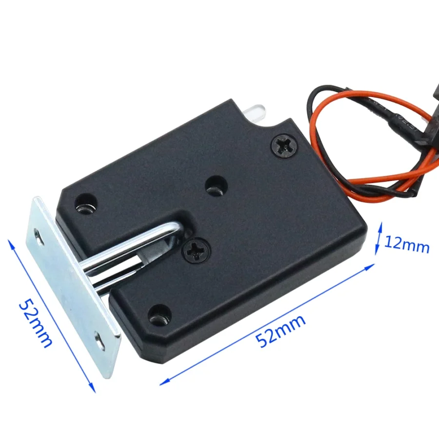 Mini Electric Cabinet Lock - DC 3V/5V/12V - Plastic with Titanium Wire - Pack of 5 - Image 3