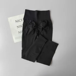 High Waist Fitness Leggings - Quick Drying and Breathable Buttock Lifting Yoga Pants - black, S