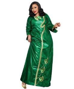 Bazin Riche Plus Size Women's Embroidered Elegant Party Dress