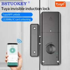 Smart Tuya Bluetooth Indoor Invisible Lock with 13.56 IC Card Support for Wooden Doors
