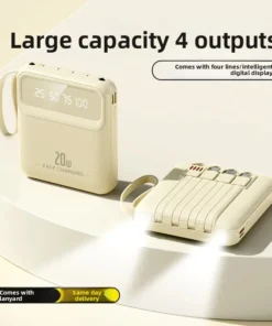 Alternative view of Xiaomi 20000mAh Power Bank with Built-in Cable - External Battery Charger for iPhone, Samsung, and iPad