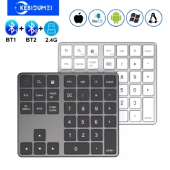 Wireless Dual Mode Numeric Keypad with Rechargeable 300mAh Battery for Digital Input