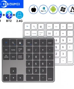 Dual Mode Numeric Keypad 2.4G Wireless Keyboard Dual Bluetooth Keyboard Digital Keyboard 300mAh Battery Rechargeable Numpad