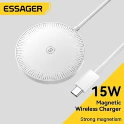 Essager 15W Magnetic Qi Wireless Charger with Fast Charging for iPhone and Xiaomi Pad