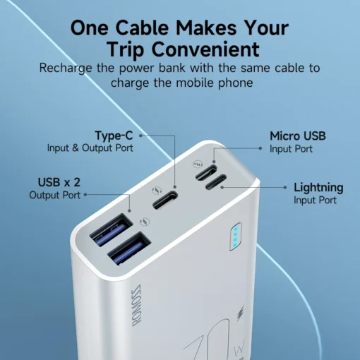ROMOSS Power Bank 10,000 mAh with 30W Fast Charging for Smartphones - Image 6