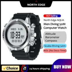 Dive Computer Watch with 50M Water Resistance, Altimeter, and Compass for Men