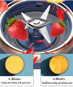 Alternative view of Portable 400ML Electric Juicer with 6 Blades - Multifunctional Blender and Milkshake Maker