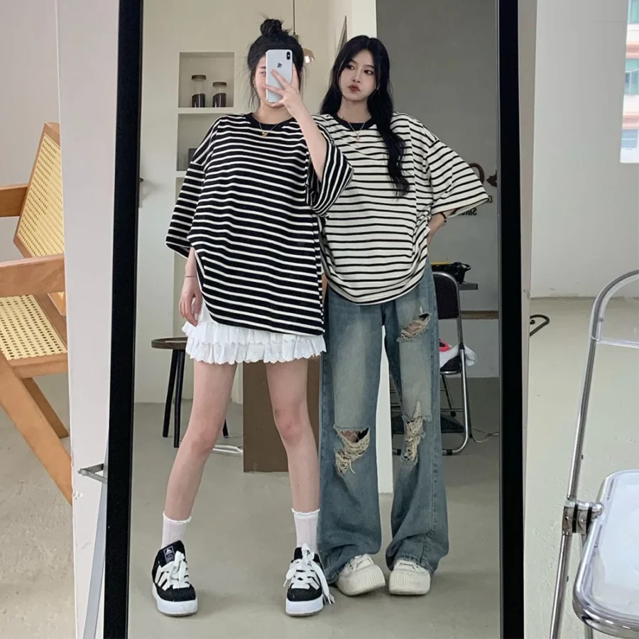 American Retro High Waist Loose Fit Jeans for Women – Wide-Leg Design - Image 6