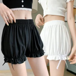 Lace Satin Ruffle Bloomers - Anti-Exposure Safety Short Panties for Women