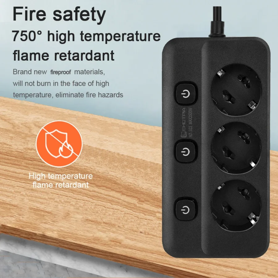 Power Strip EU Plug AC Outlets Multitap Socket Extension Cord Electrical Independent control switch Network Filter Adapter - Image 3