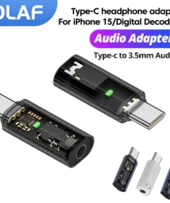 DAC USB Type C To 3.5MM Headphone Adapter USB C Male to 3.5 Jack Audio Converter for iPhone 15 Samsung Support Voice Call U Disk