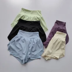 High-Waisted Sports Shorts with Breathable Mesh and Quick-Dry Features for Women Fitness and Yoga