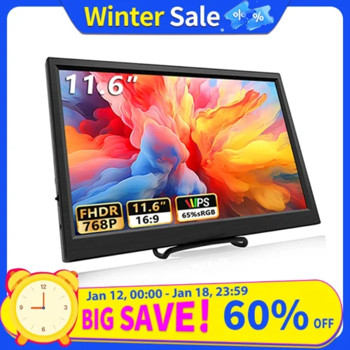 11.6-Inch Portable HDMI Monitor - Dual Screen for Gaming and Laptops