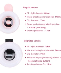 Alternative view of Mobile Lens LED Phone Clip Magnifier, 15X Zoom with Light for Photos,Hands-Free Magnifying Glass Macro Lens 2 in 1 HD Camera Len