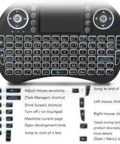 Alternative view of Backlit Mini Wireless Keyboard Spanish French Azerty Russian Portuguese Brazil Language Air Mouse With Touchpad N RGB PC TV Box
