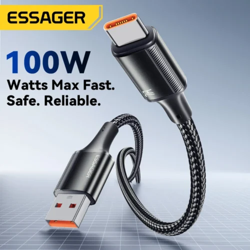 Alternative view of Essager 7A USB Type C Cable For Realme Huawei P40 Pro 100W Fast Charging Wire USB-C Charger Data Cord For Samsung Xiaomi Poco F3