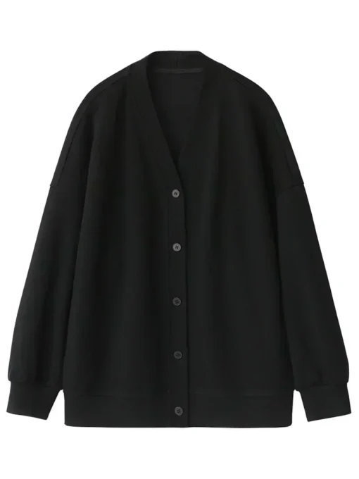 Korean Autumn Winter Women's V-neck Sweatshirt Casual Loose Thick Warm Coat for Office Ladies - Image 5