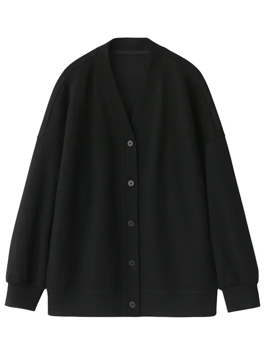 CHIC VEN Korean Autumn Winter Women's Sports Coat Casual Loose V-neck Sweatshirt for Women Thick Warm Tops Office Lady Female - Image 5