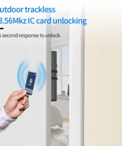 Alternative view of Smart Tuya Bluetooth Indoor Invisible Lock for Wooden Doors – 13.56 IC Card Support with Wi-Fi Gateway