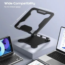 Alternative view of Adjustable Aluminum Alloy Stand for Phones and Tablets - Portable and Folding Design for Laptops up to 17 Inches