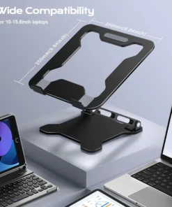 Alternative view of Adjustable Aluminum Alloy Phone and Tablet Stand for Laptops up to 17 Inches – Portable and Folding Design