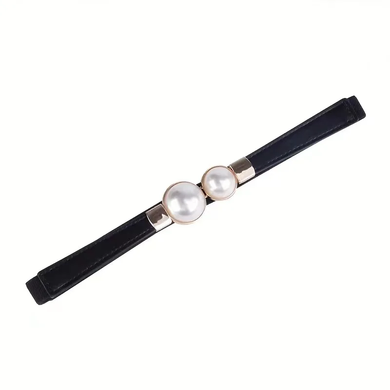 Elastic Womenβs Belt with Elegant Double Pearls Buckle for Dresses and Skirts Decor - Image 6