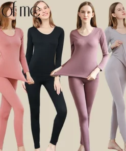 1 Set Warm Thermal Underwear Sexy Ladies Intimates Long Johns Women Shaped Sets Female Middle Collar Thermal Shaping Clothes