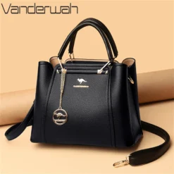 Alternative view of Leather Crossbody Handbag with Adjustable Strap for Women