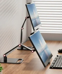 Alternative view of Portable Adjustable Monitor Screen Bracket Holder for 12-17.3 Inch No Drilling Laptop Gaming Expandable Desktop Clamp Stand