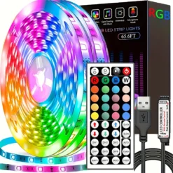 LED strip lights with 44 key remote control, RGB tape for home bedroom and party decor