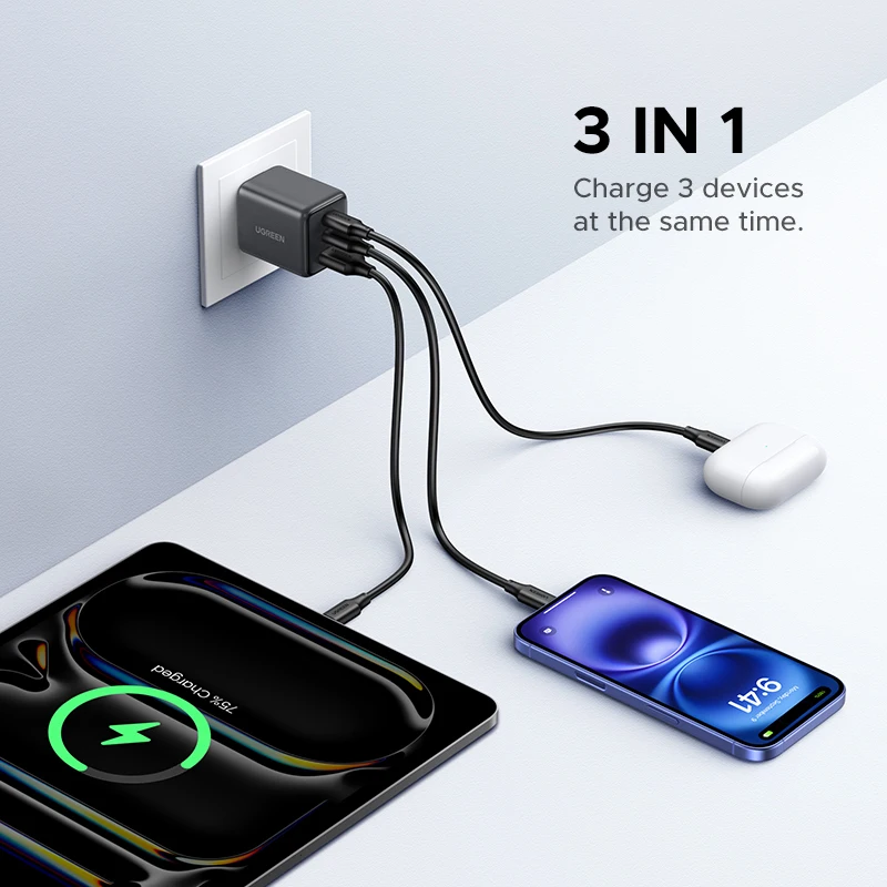 UGREEN 20W Mini GaN PD 3.0 USB-C Charger with Fast Charging Capability for iPhone and Samsung Devices - Image 3
