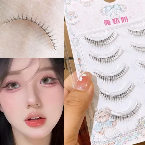 Korean Comic Lower False Eyelashes Reusable Natural Looking Lower Eyelash Extension With Glue For Daily Eye Makeup For Ladies