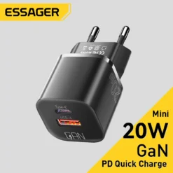Essager 20W GaN USB-C Charger with Fast Charging for iPhone and Xiaomi Devices