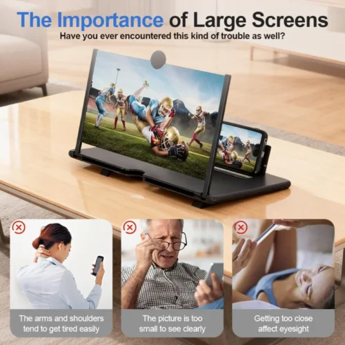 Alternative view of 12 Inch Phone Screen Magnifier Ultra HD Mobile Movie Viewer for Eye Protection Landscape TV Viewing Full Screen Portable Stand